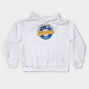 travel explore fabulous Corfu logo Kids Hoodie